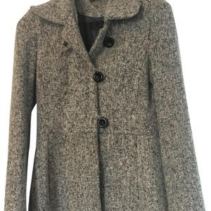 Wool A-Line Black and White Coat